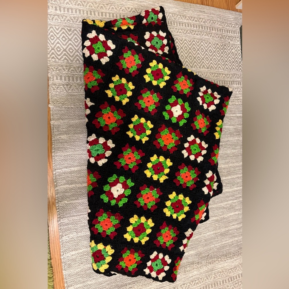 Colorful Crochet Patterned Throw Blanket